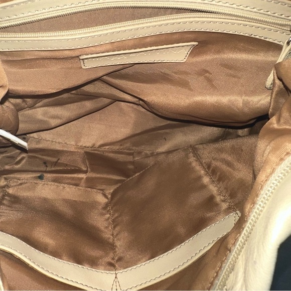 Mia Battina Women's Genuine Leather Cream Bag - Picture 11 of 11